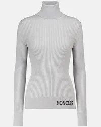 Moncler Dolcevita in lana a coste Grigio