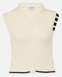 Thom Browne Gilet in maglia di lana Bianco