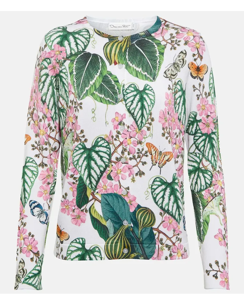 Oscar de la Renta Cardigan in maglia di misto cotone Multicolore