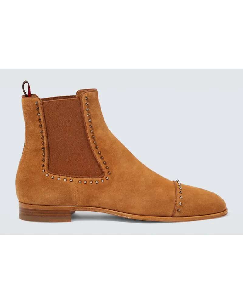 Christian Louboutin Stivaletti Chelsea Cloo in suede Marrone