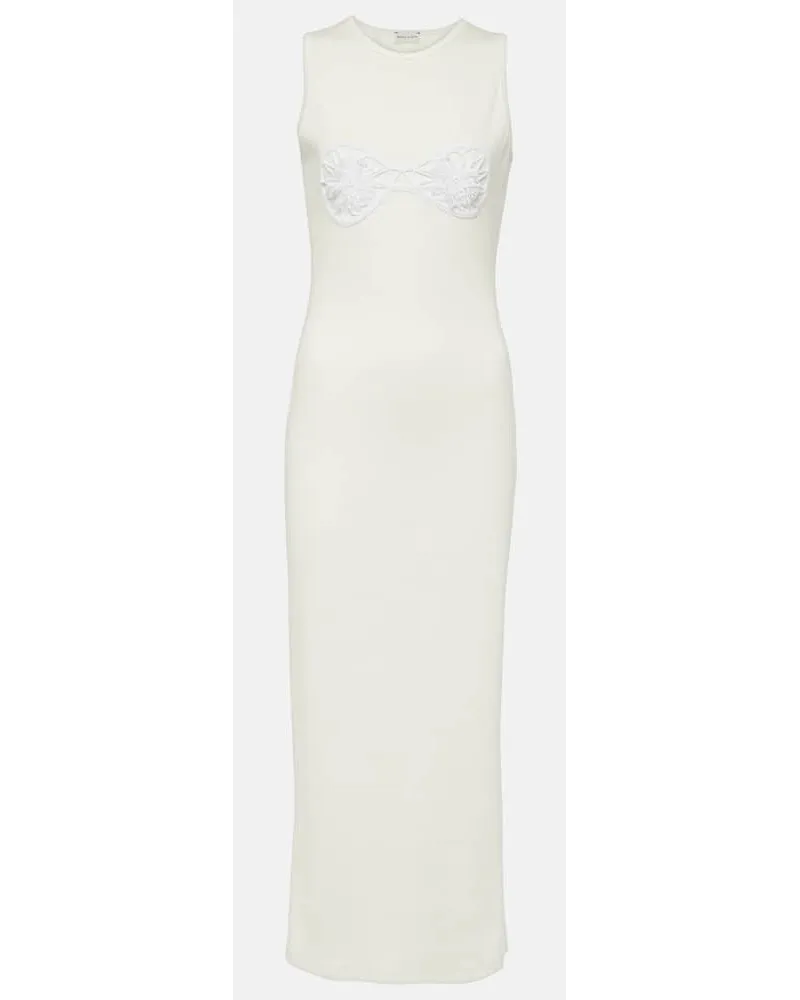 Magda Butrym Abito midi in cotone con crochet Bianco