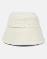 Patou Cappello da pescatore in shearling Bianco