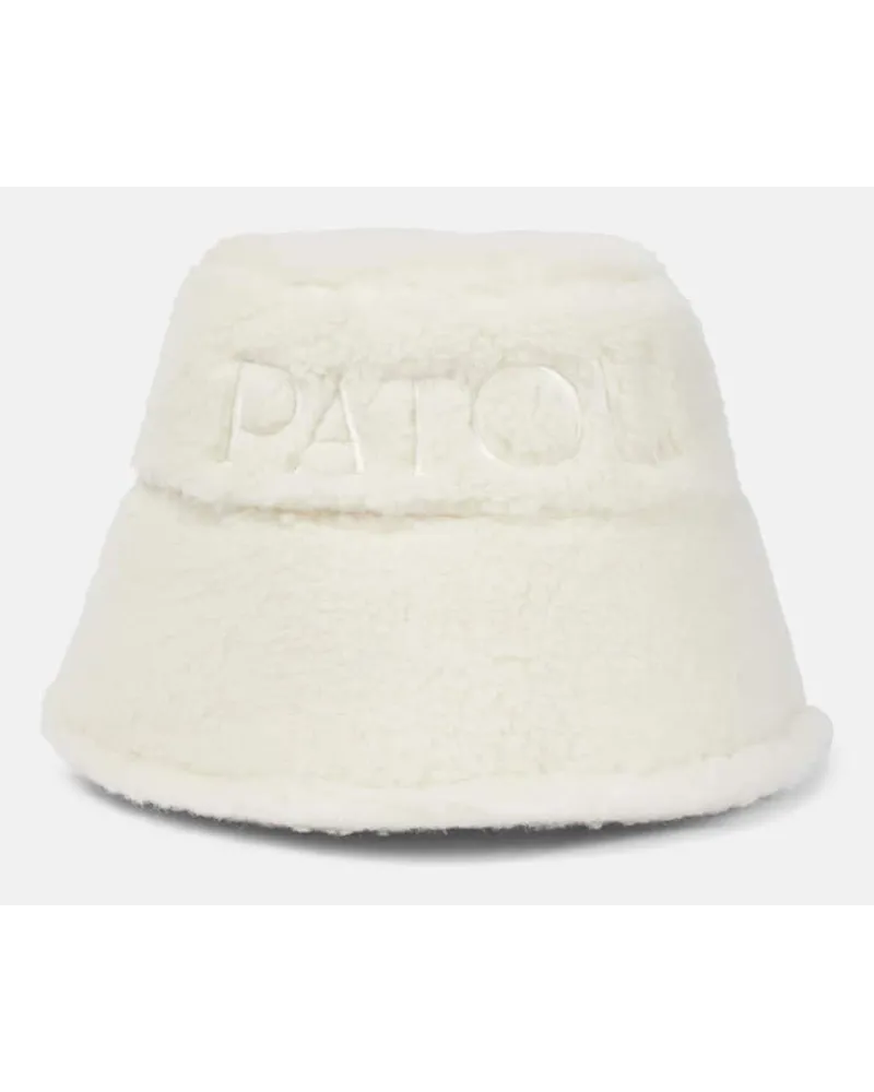 Patou Cappello da pescatore in shearling Bianco