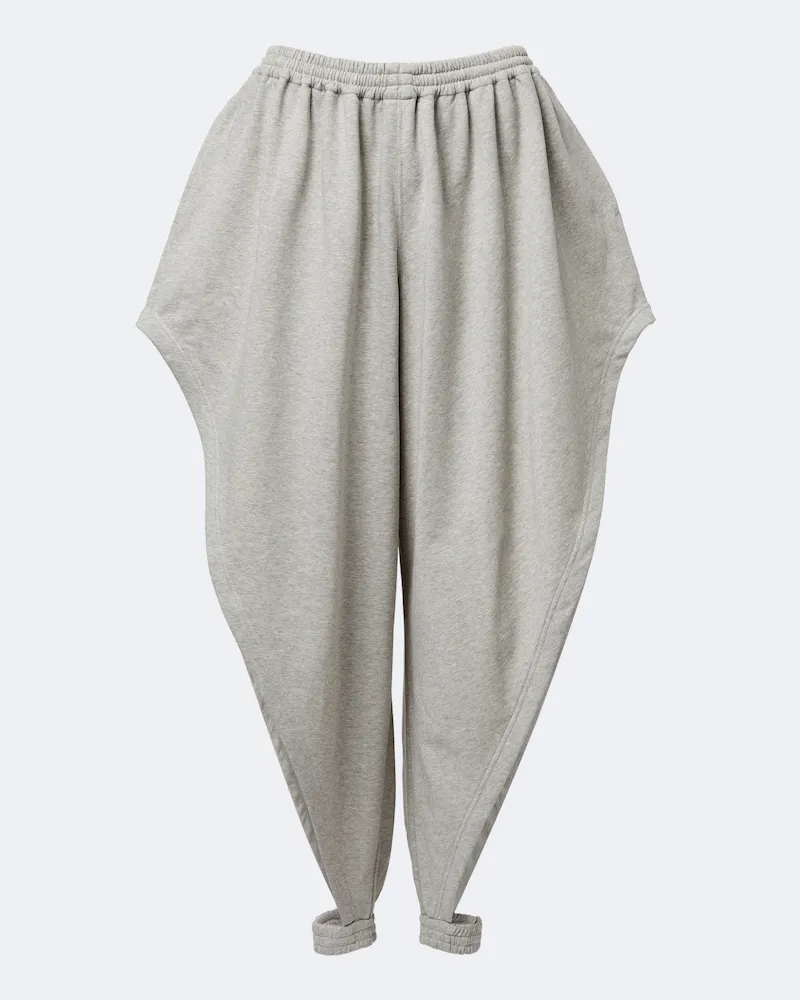 Alaïa Alaïa Pantaloni affusolati in felpa di misto cotone Grigio