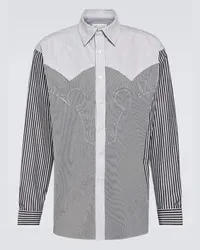 Maison Margiela Camicia in misto cotone a righe Nero