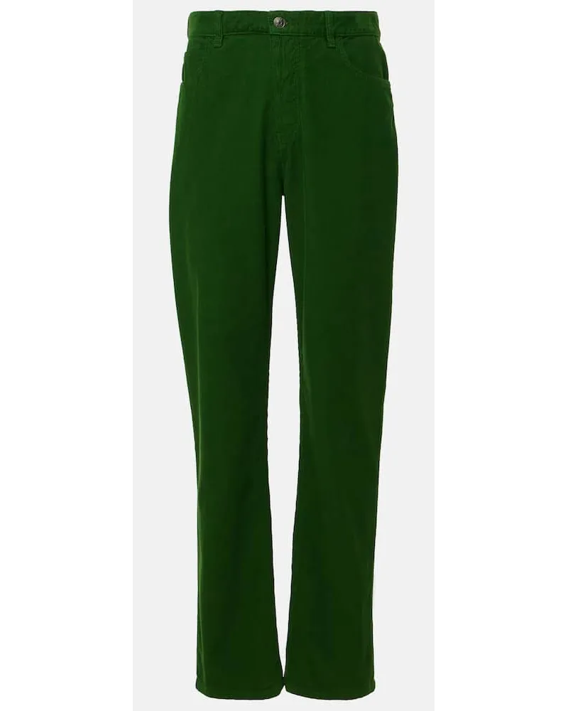 The Row Pantaloni regular Carlind in velluto di cotone a coste Verde