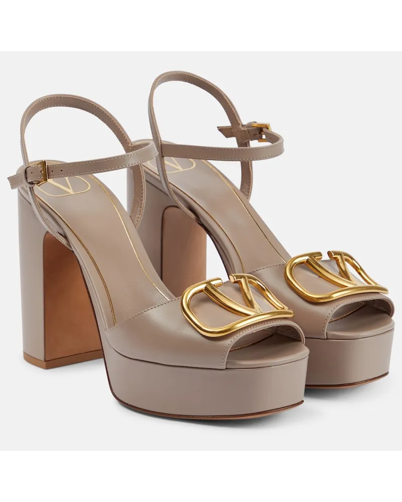 Valentino Garavani Sandali in pelle con plateau Beige