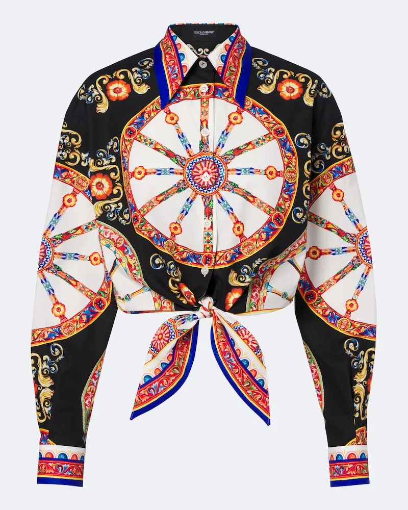 Dolce & Gabbana Camicia cropped Carretto in cotone Multicolore