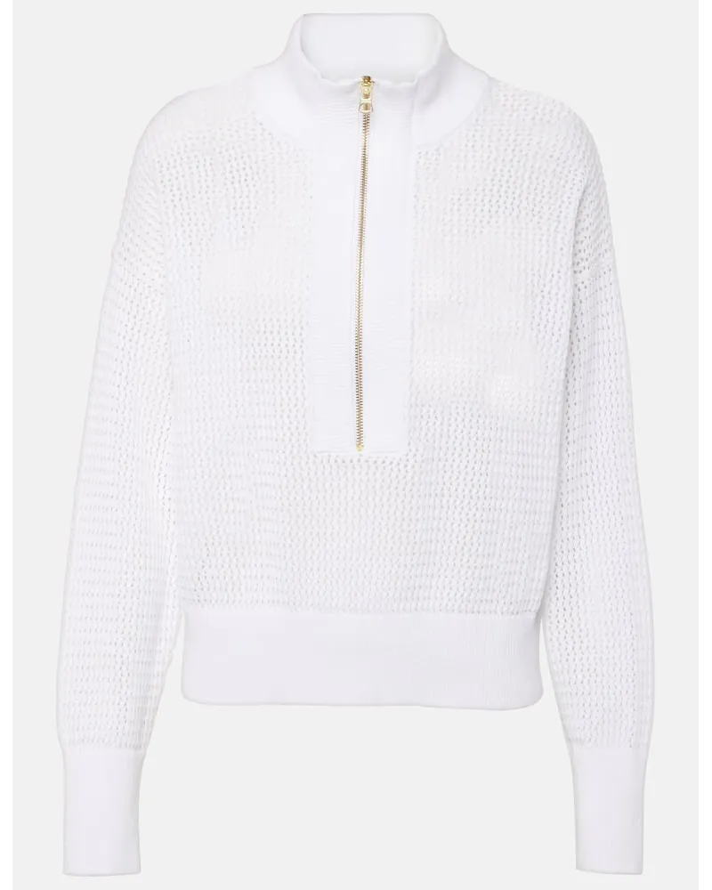 Varley Pullover Aurora in cotone con zip Bianco