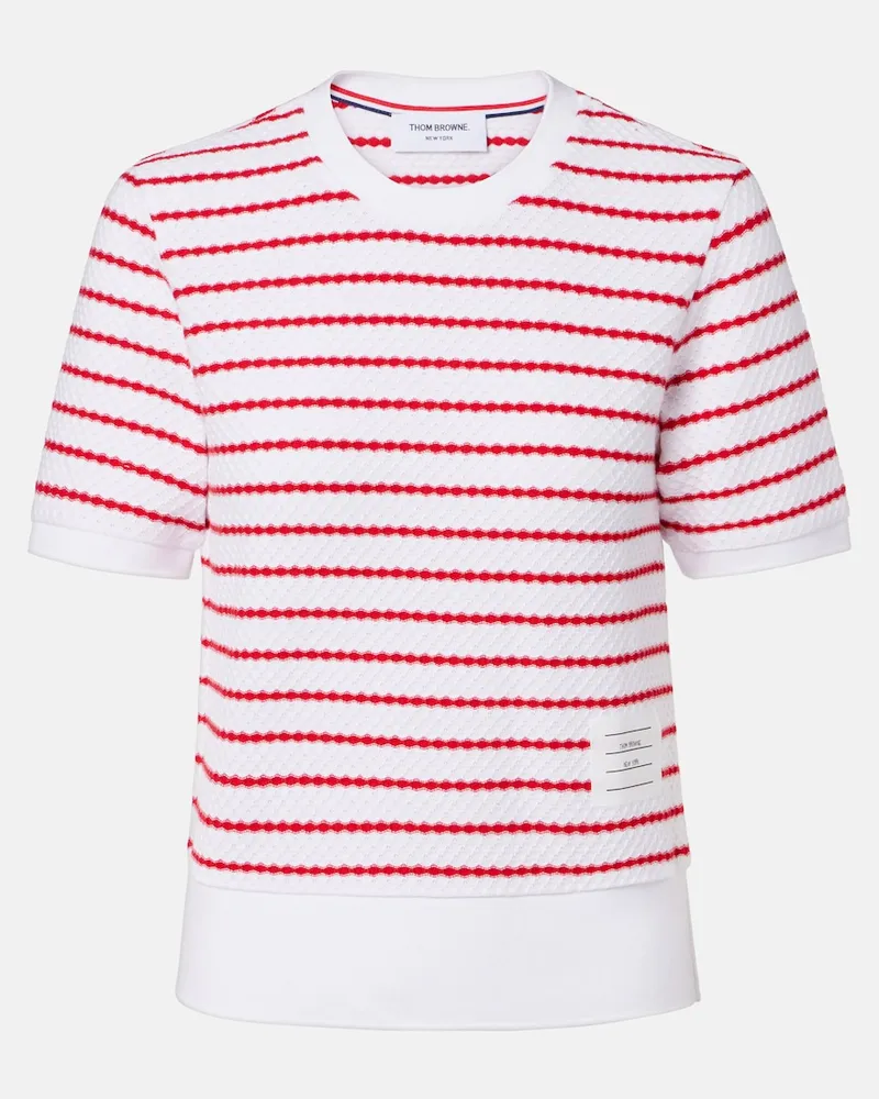 Thom Browne Top in cotone a righe Bianco