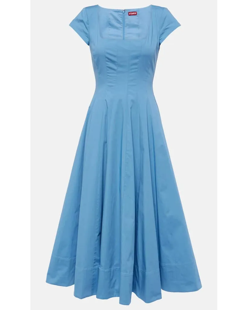 STAUD Abito midi Wells in cotone Blu