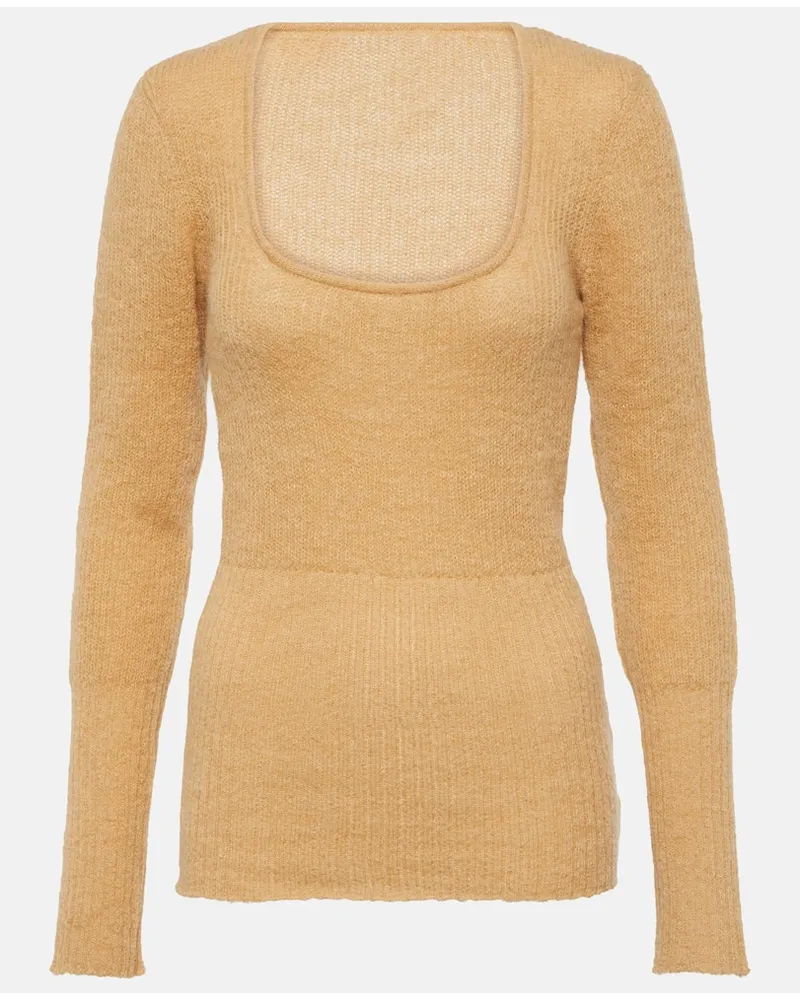 Jacquemus Pullover Dao in maglia a coste Beige