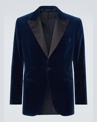 Brioni Blazer da smoking in velluto Blu