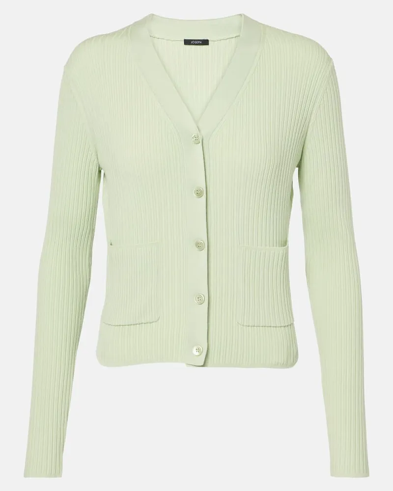 Joseph Cardigan in maglia di lana a coste Verde