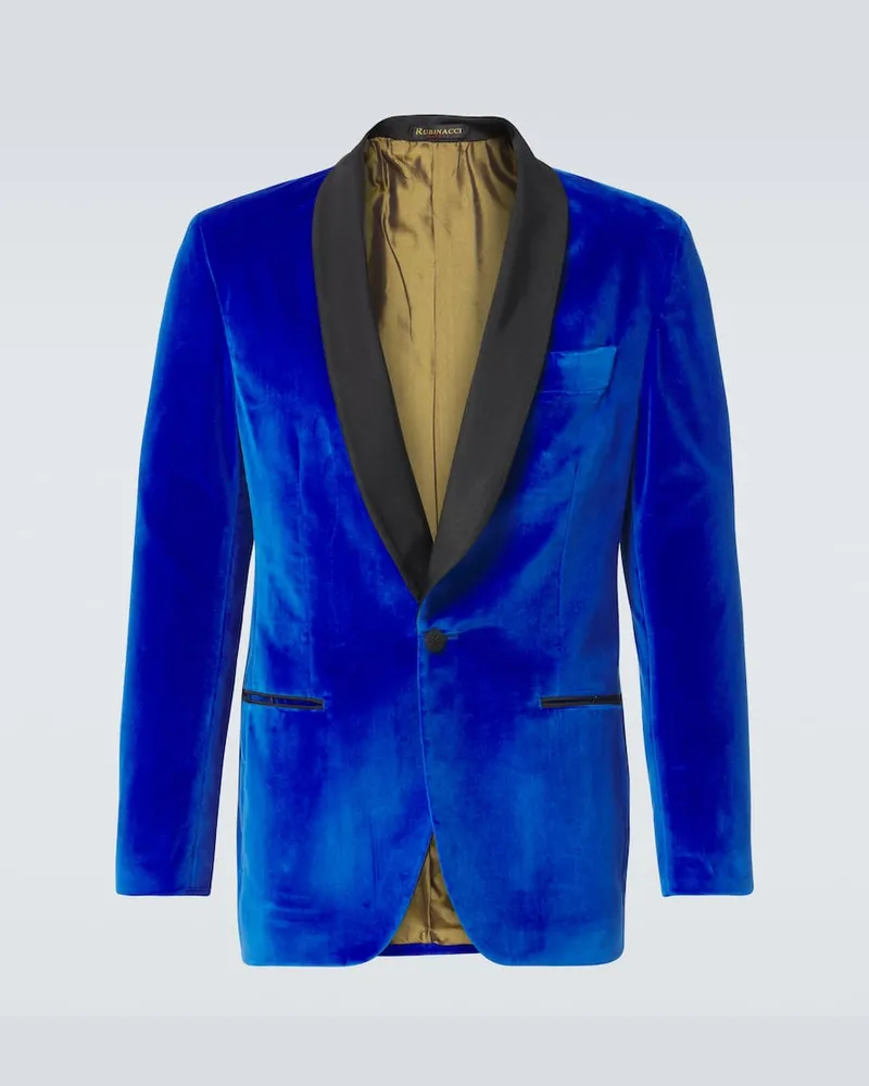 Rubinacci Blazer in velluto di cotone Blu