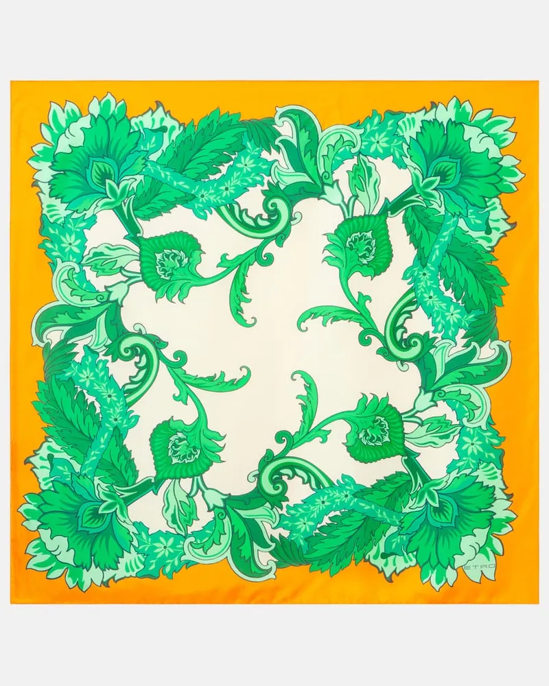 Etro Foulard in seta con stampa floreale Multicolore