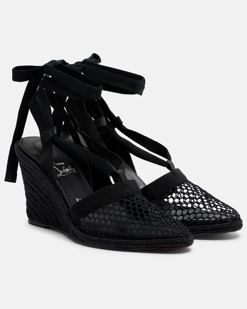 Christian Louboutin Sandali espadrillas Toleda con zeppa Nero
