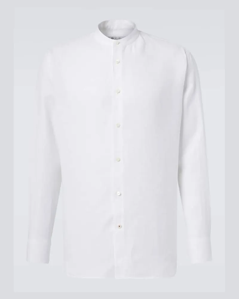 Loro Piana Camicia Elia in lino Bianco
