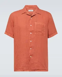 Canali Camicia in lino Arancione