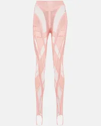 Thierry Mugler Leggings con staffe Rosa