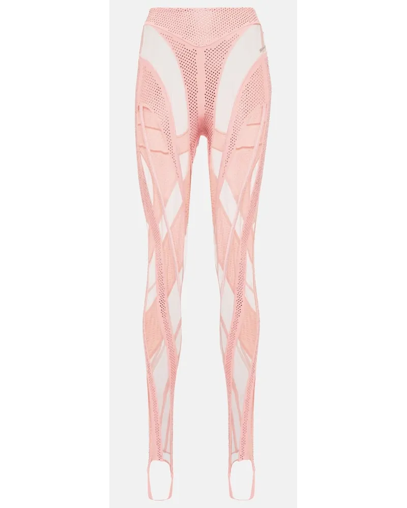Thierry Mugler Leggings con staffe Rosa
