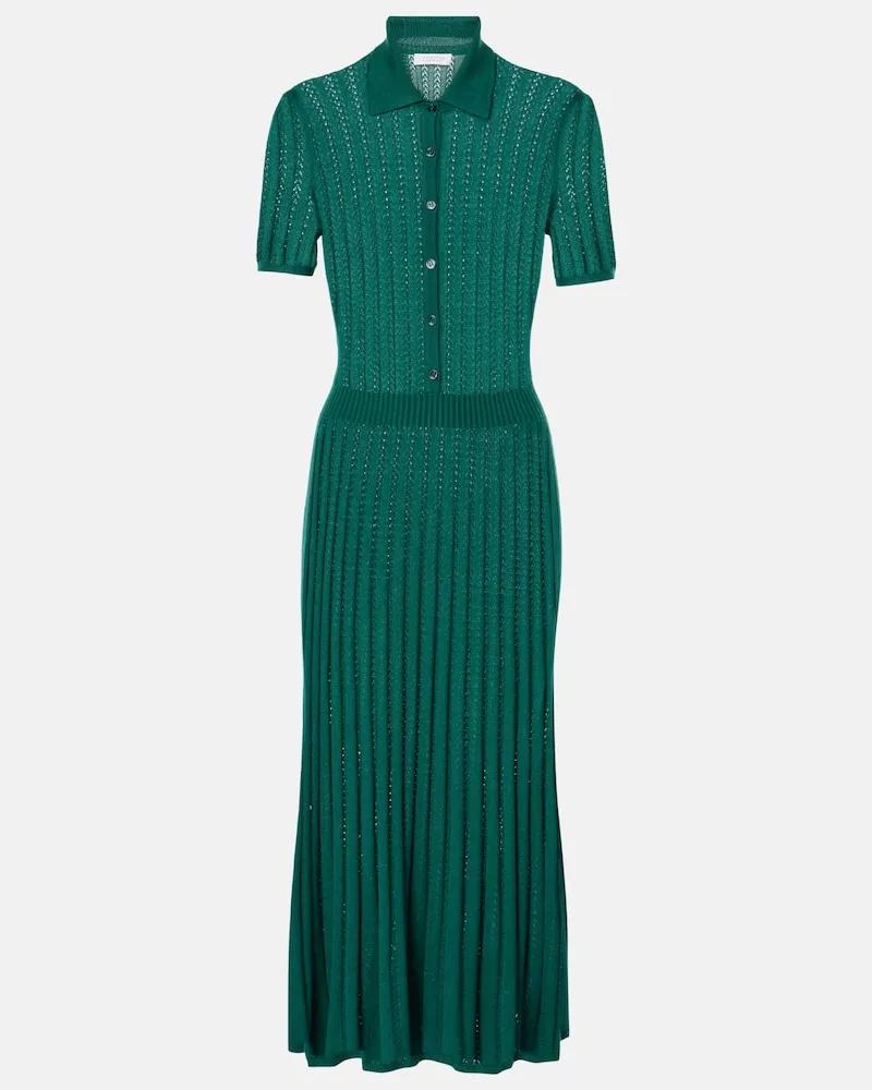 Gabriela Hearst Abito chemisier in cashmere e seta Verde