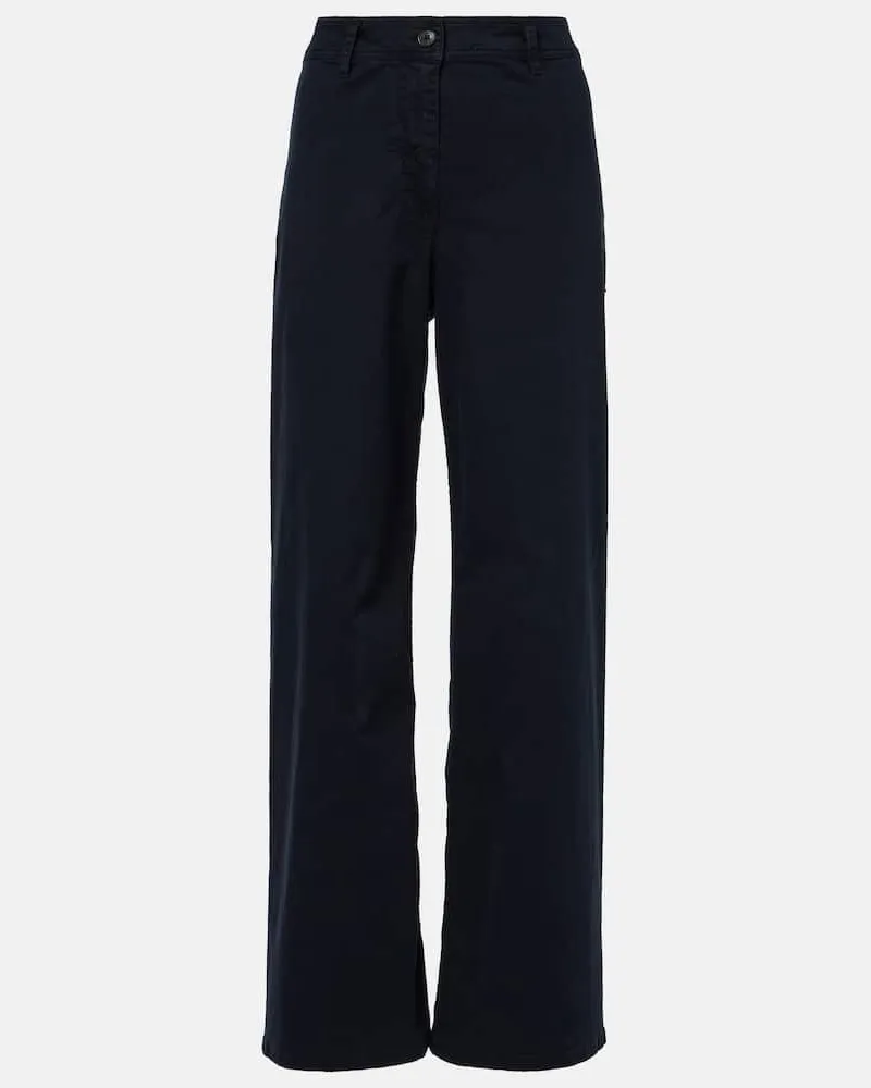 Nili Lotan Pantaloni a gamba larga Megan in cotone Blu