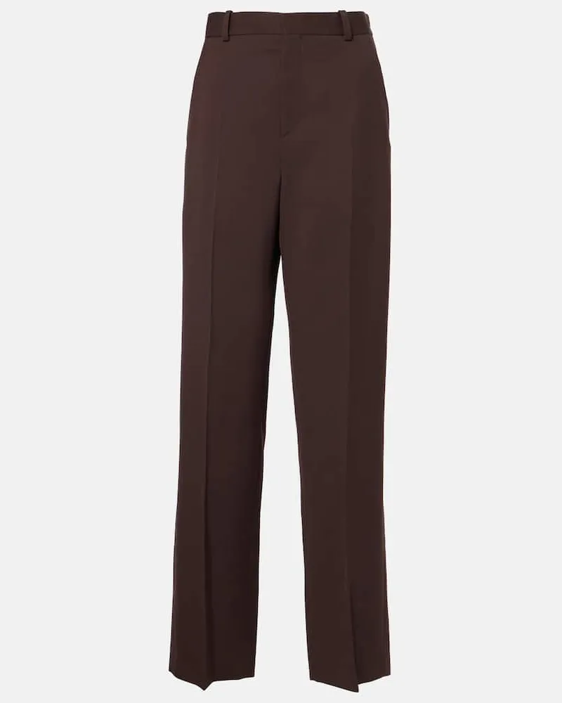 WARDROBE.NYC Pantaloni regular in lana Marrone