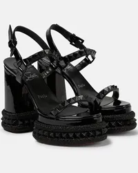 Christian Louboutin Sandali con plateau Superaclou in vernice Nero