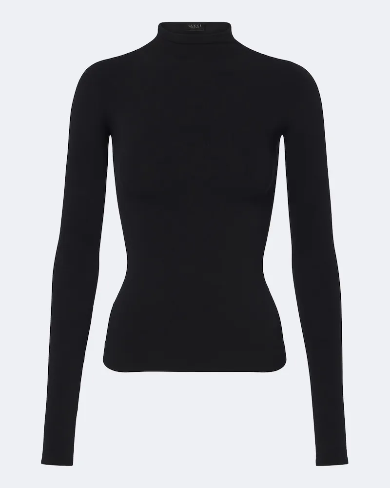 Gucci Top in jersey a collo alto Nero