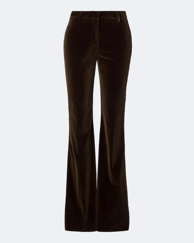 Etro Pantaloni in velluto di cotone flared Marrone