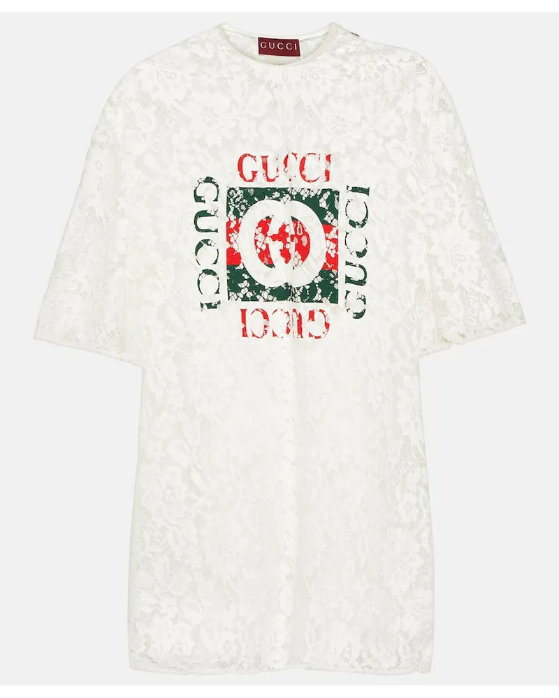 Gucci Top Interlocking G in pizzo Bianco