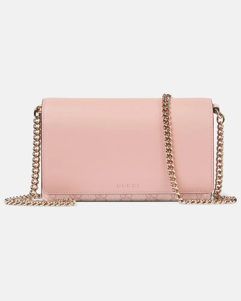 Gucci Clutch portafoglio GG Emblem con pelle Rosa