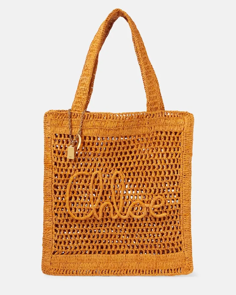 Chloé ChloÃ© Borsa Summer Banana in rafia Arancione
