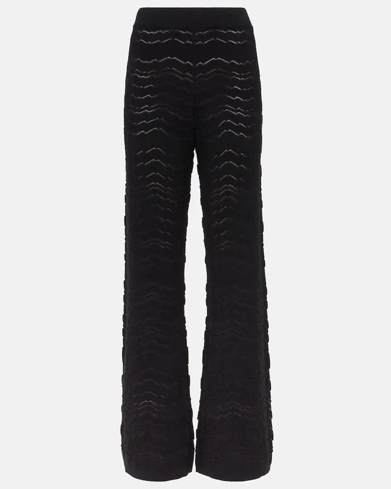 Missoni Pantaloni regular a zig-zag Nero