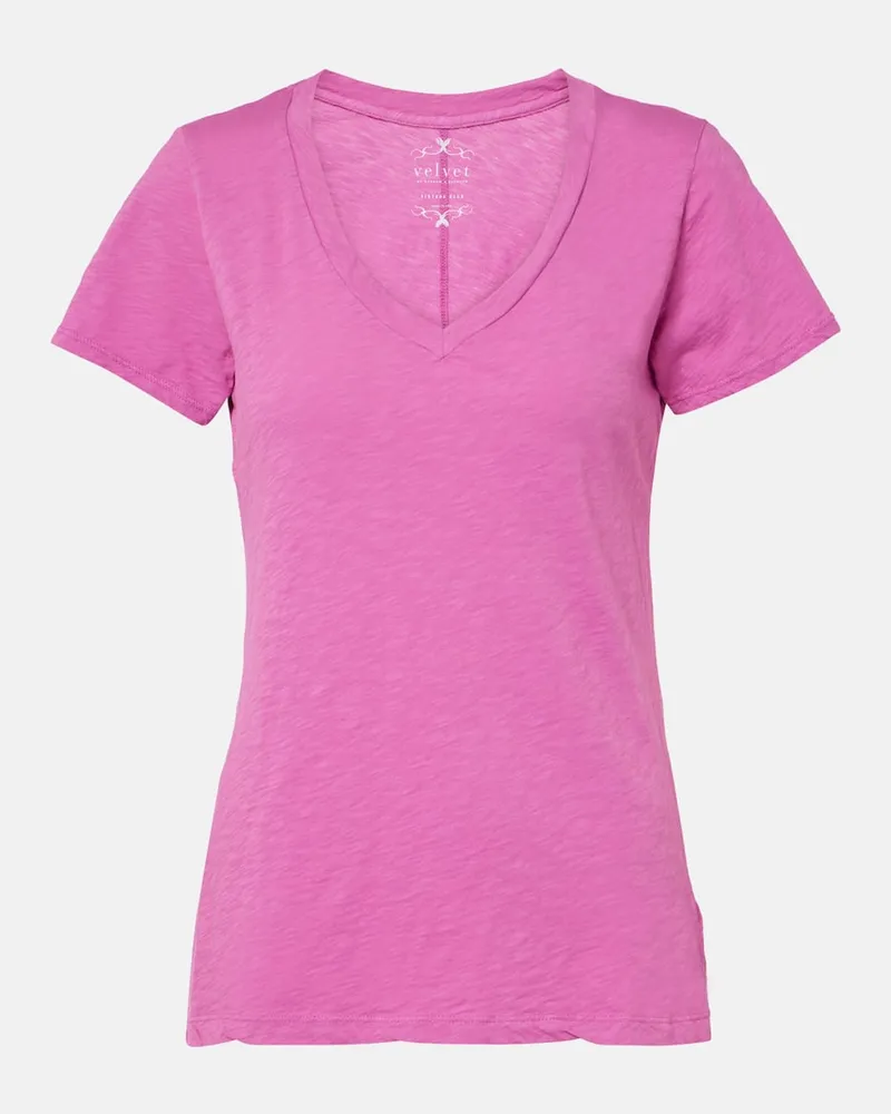 Velvet T-shirt Lilith in jersey di cotone Beige