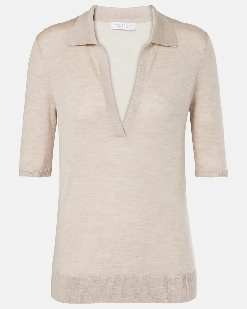 Gabriela Hearst Pullover Frank in cashmere e seta Beige
