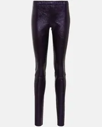 Stouls Leggings Carolyn in pelle metallizzata Viola