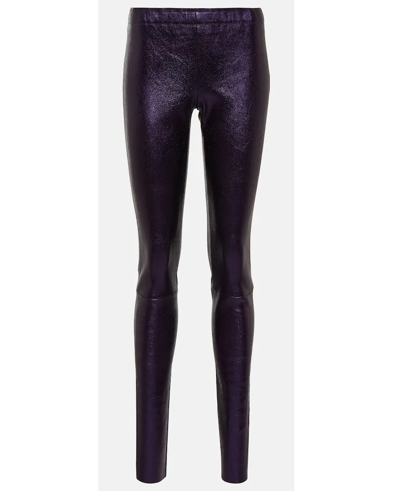 Stouls Leggings Carolyn in pelle metallizzata Viola