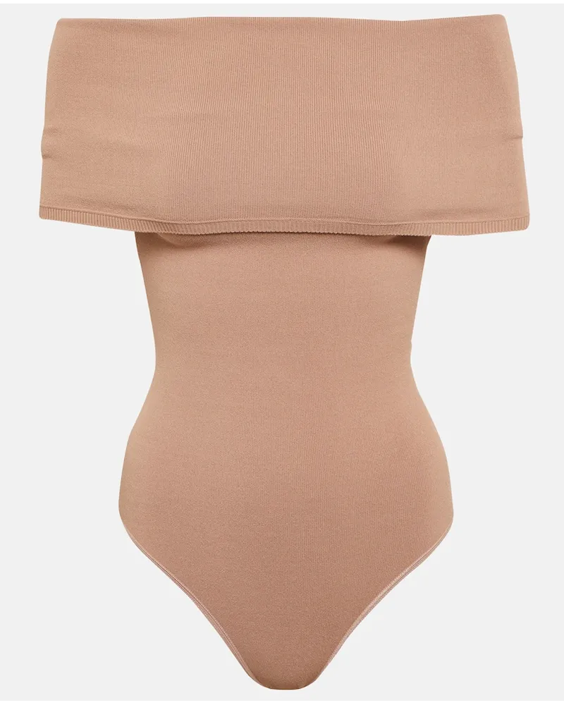 Alaïa AlaÃ¯a Body con scollo bardot Nero