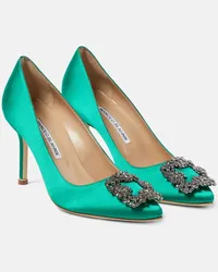 Manolo Blahnik Pumps Hangisi in raso Verde