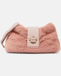 Max Mara Clutch Cuscino in teddy con pelle Rosa