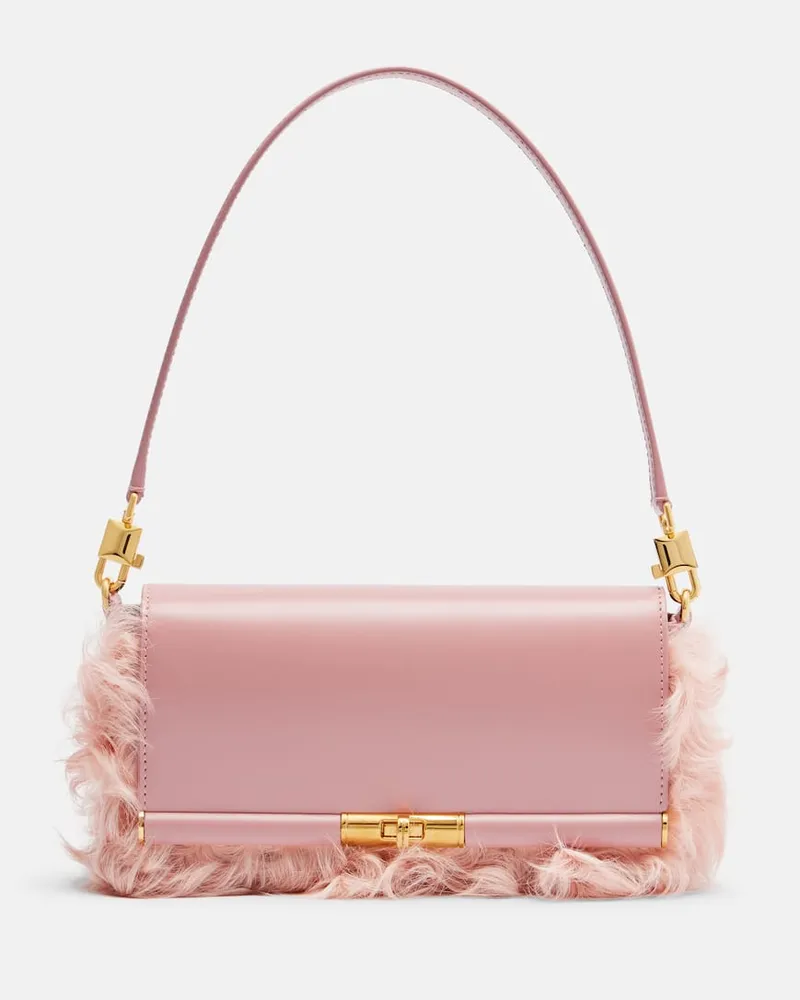 Dolce & Gabbana Borsa a spalla Marlene Small in shearling Rosa
