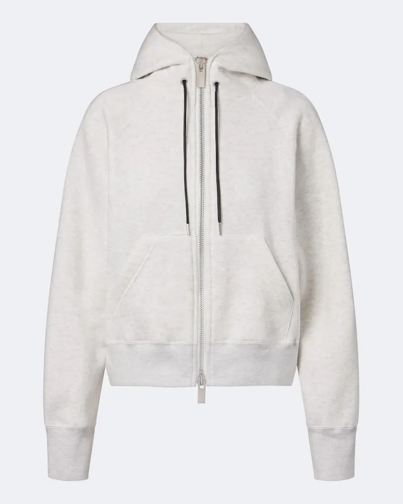 Sacai Felpa con cappuccio in jersey di cotone Grigio