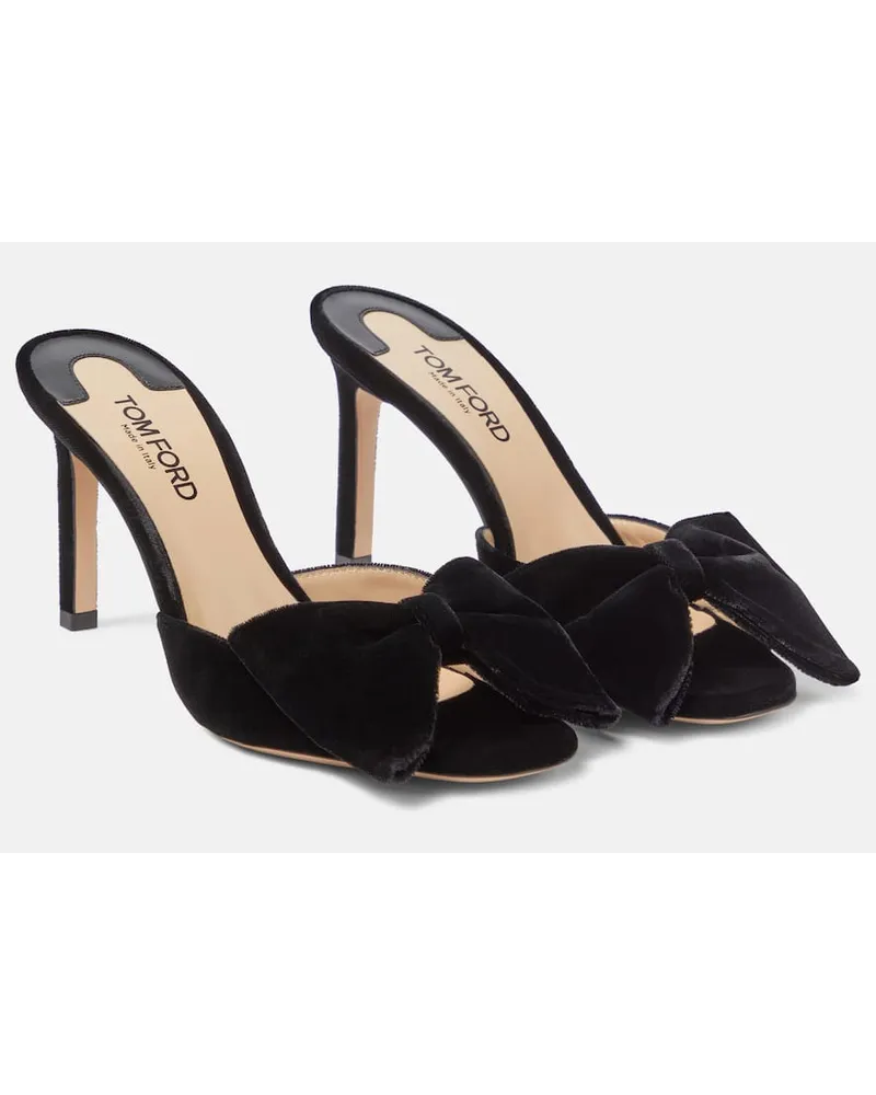 Tom Ford Sandali Brigitte 85 in velluto Nero