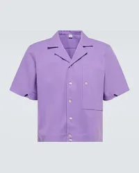 Winnie NYC Camicia bowling in cotone e lino Viola