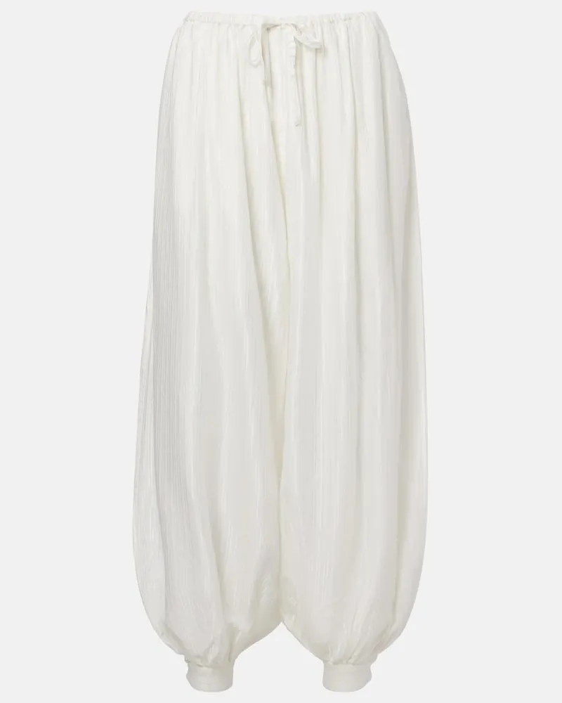 ROTATE Birger Christensen Pantaloni balloon a righe Bianco