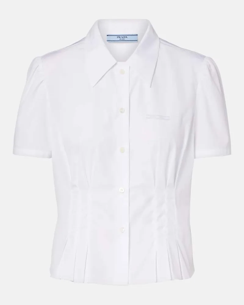 Prada Camicia in popeline di cotone Bianco