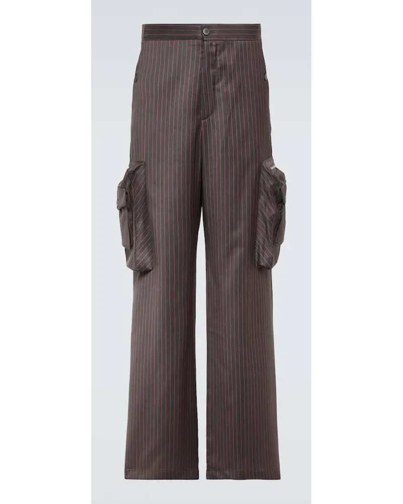 Winnie NYC Pantaloni cargo Gabriel in lana e seta Grigio