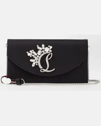 Christian Louboutin Clutch Loubi54 Small in seta e pelle Nero